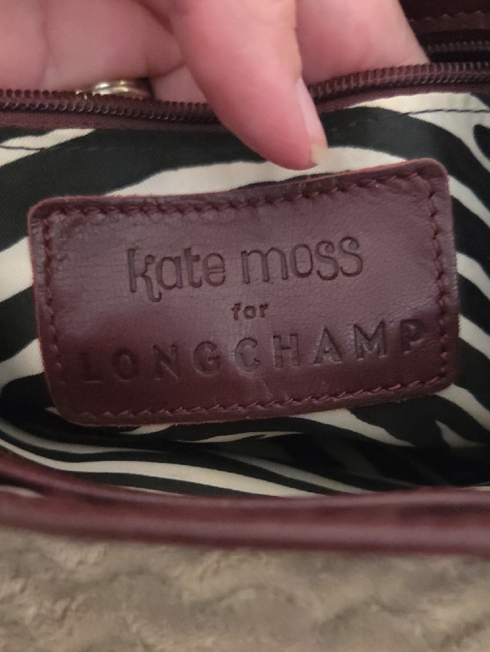 Kate Moss x Longchamp Burgundy Leather Chain Strap Crossbody - Picture 10 of 10